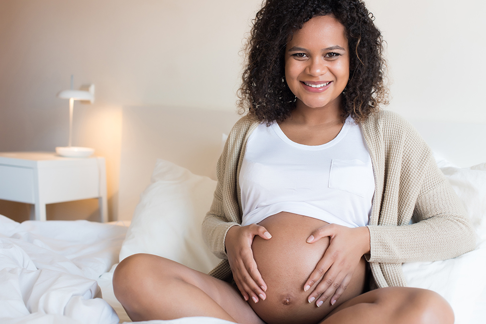 woman in birth preparation hypno/calm birthing class